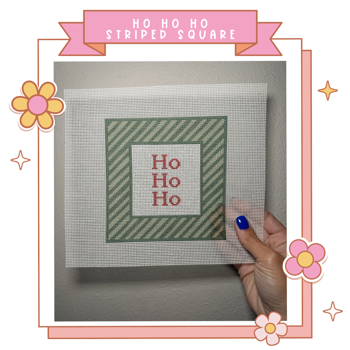 Ho Ho Ho Striped Square (5.5 inch)