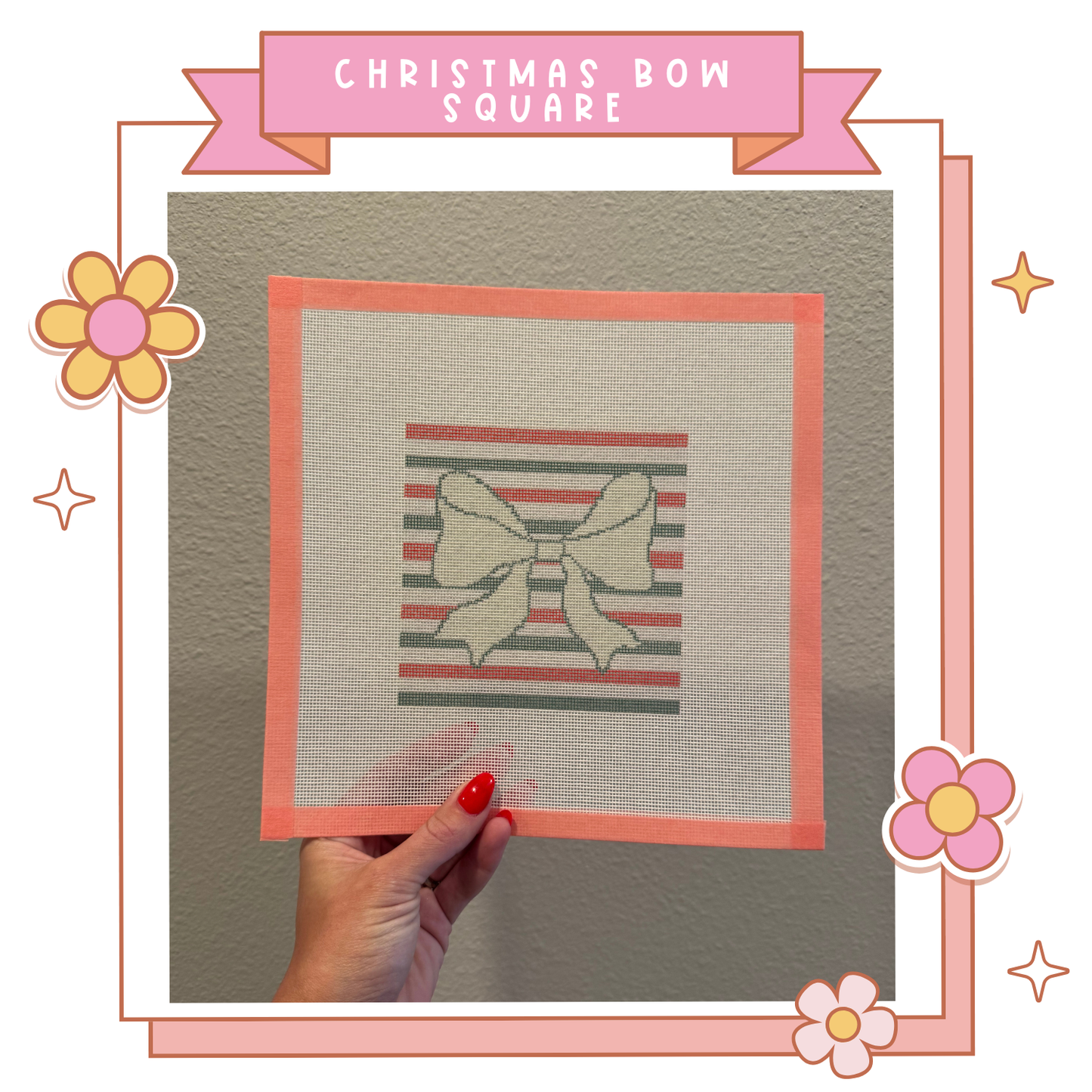 Christmas Bow Square