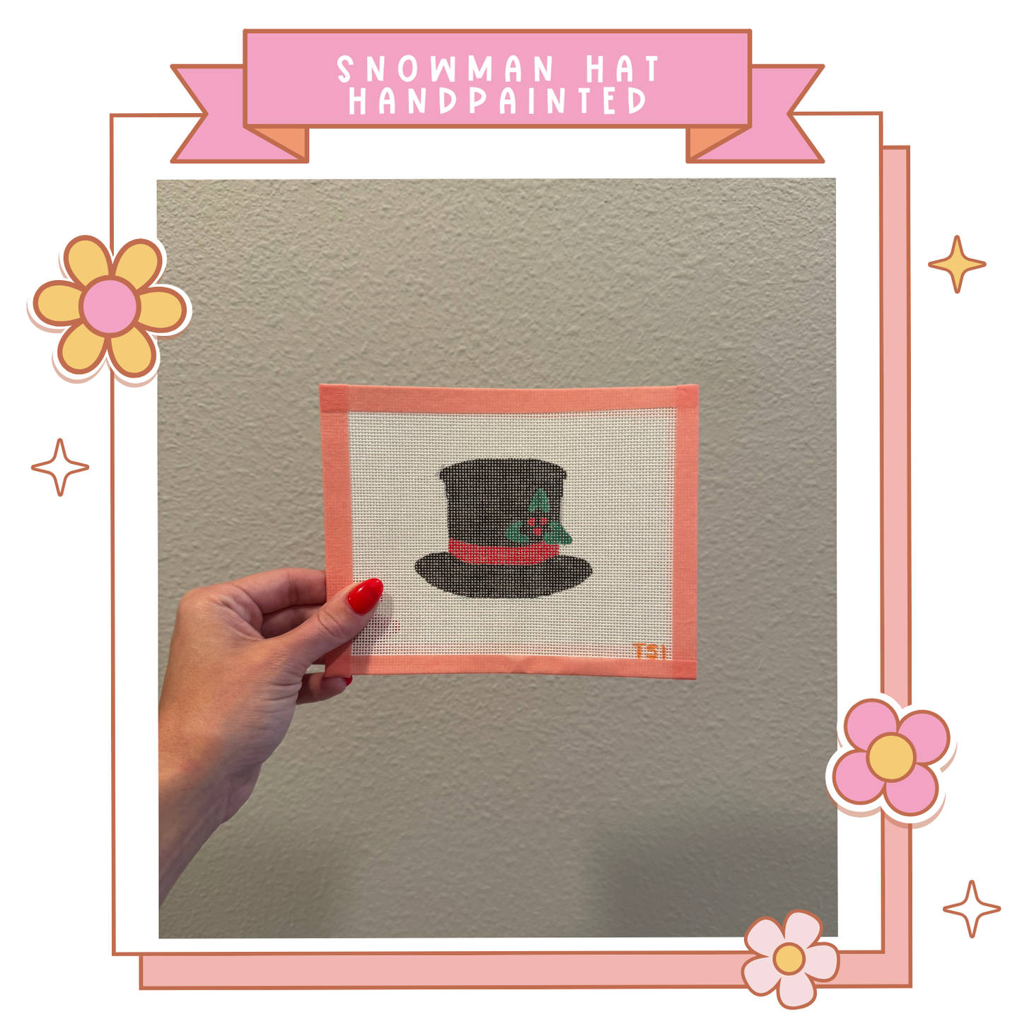 Snowman Hat Handpainted